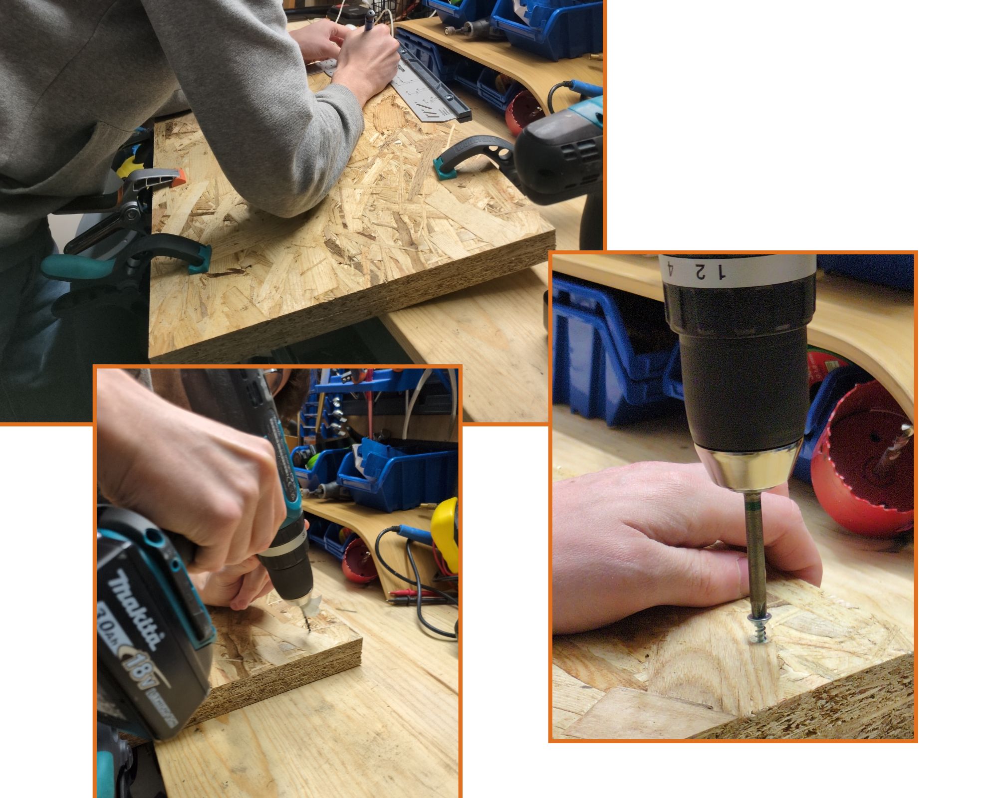 Base du banc de scan en planches OSB